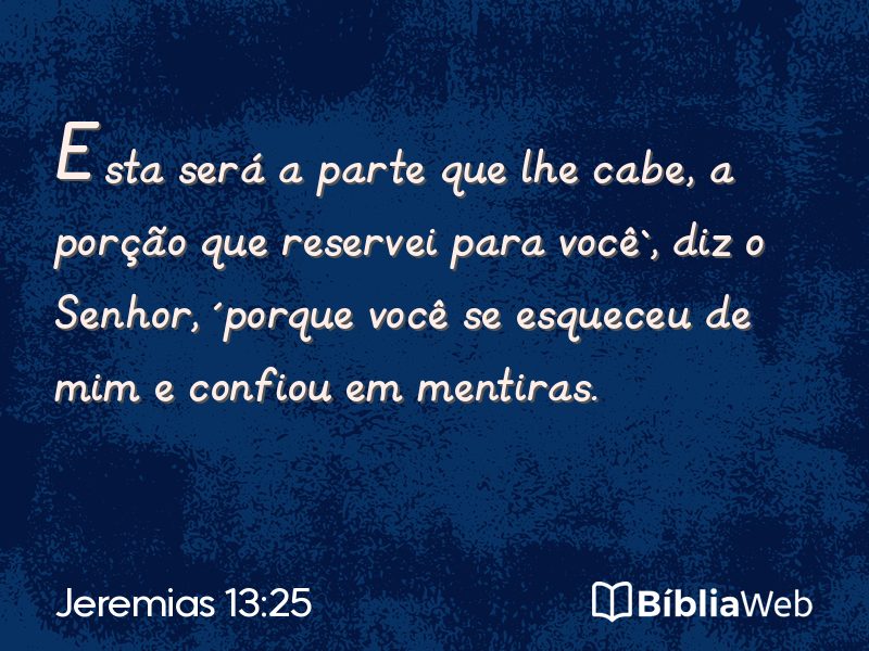 Jeremias 13:25 em imagem para compartilhar