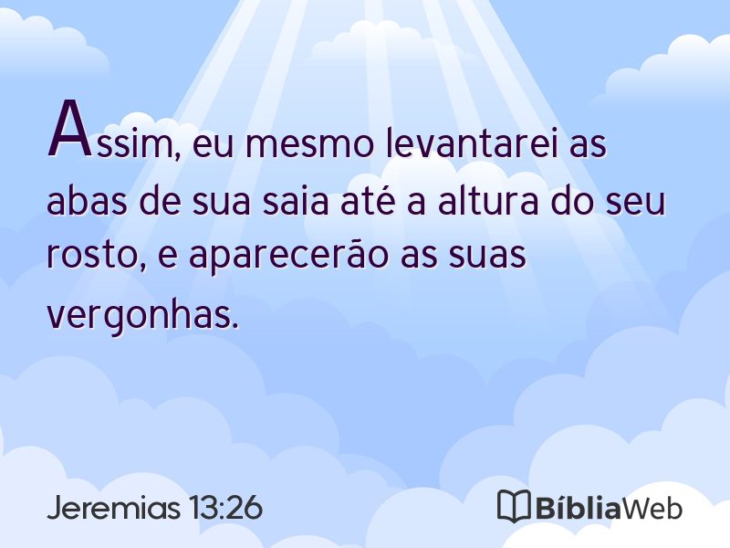 Jeremias 13:26 em imagem para compartilhar