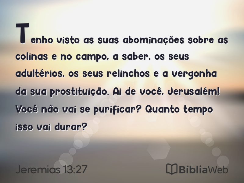 Jeremias 13:27 em imagem para compartilhar