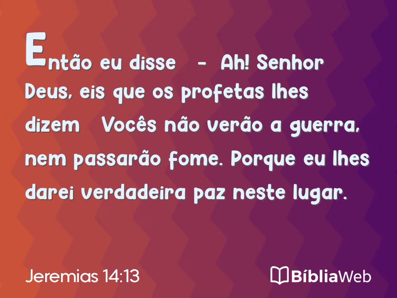 Jeremias 14:13 em imagem para compartilhar