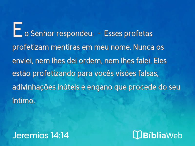 Jeremias 14:14 em imagem para compartilhar