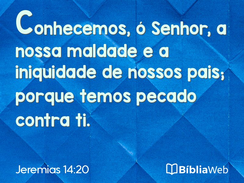 Jeremias 14:20 em imagem para compartilhar
