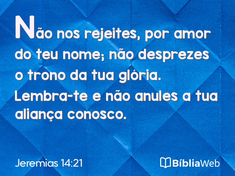 Jeremias 14:21 em imagem para compartilhar