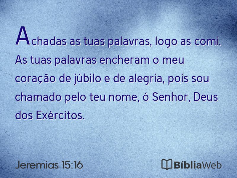 Jeremias 15:16 em imagem para compartilhar