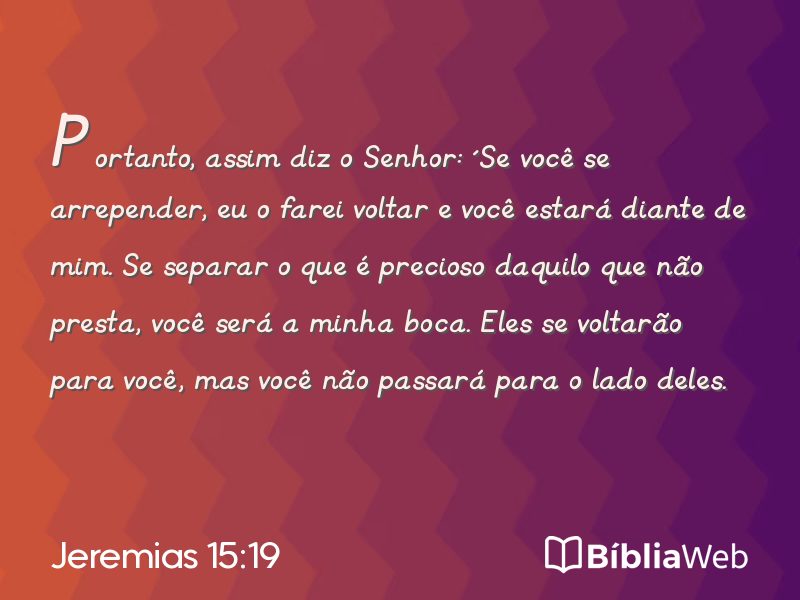 Jeremias 15:19 em imagem para compartilhar
