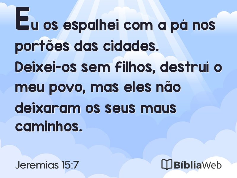Jeremias 15:7 em imagem para compartilhar