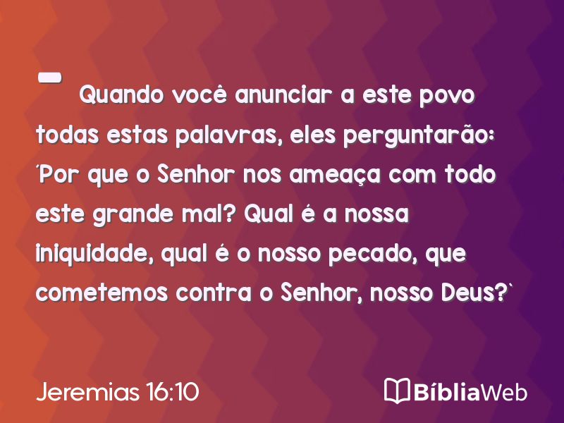 Jeremias 16:10 em imagem para compartilhar