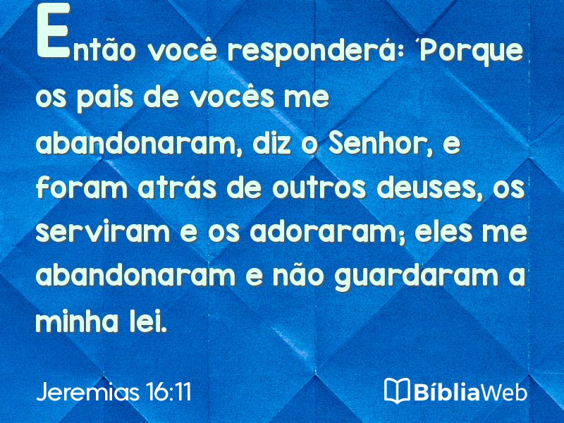 Jeremias 16:11 em imagem para compartilhar
