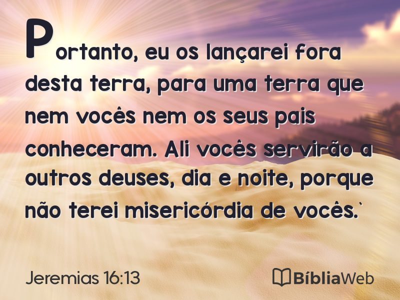 Jeremias 16:13 em imagem para compartilhar