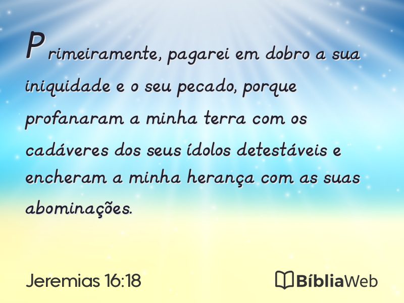 Jeremias 16:18 em imagem para compartilhar