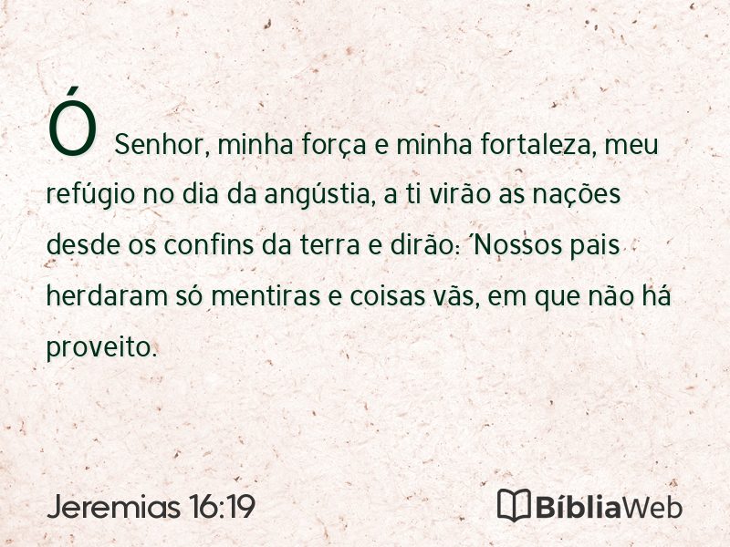 Jeremias 16:19 em imagem para compartilhar