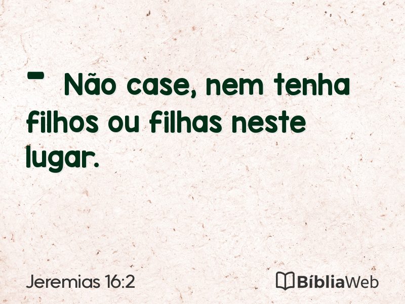 Jeremias 16:2 em imagem para compartilhar