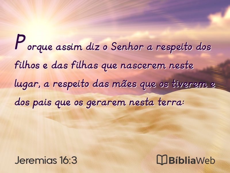 Jeremias 16:3 em imagem para compartilhar