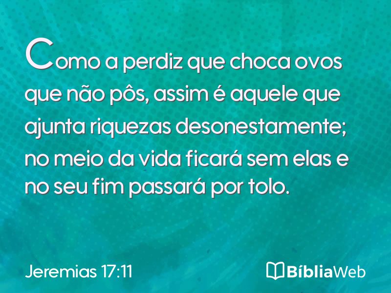 Jeremias 17:11 em imagem para compartilhar