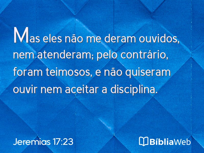 Jeremias 17:23 em imagem para compartilhar
