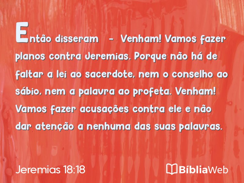 Jeremias 18:18 em imagem para compartilhar