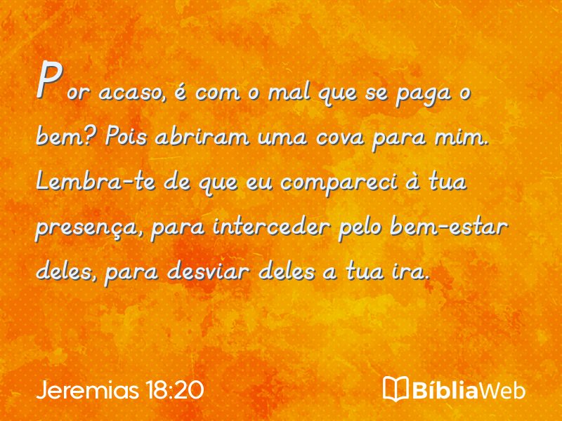 Jeremias 18:20 em imagem para compartilhar