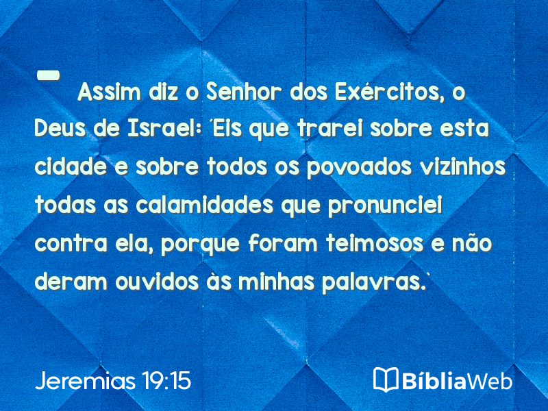 Jeremias 19:15 em imagem para compartilhar