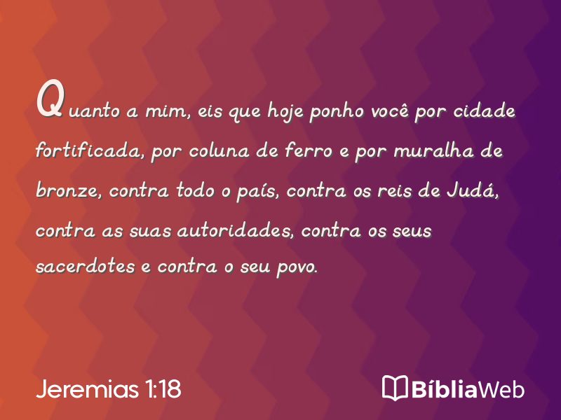 Jeremias 1:18 em imagem para compartilhar