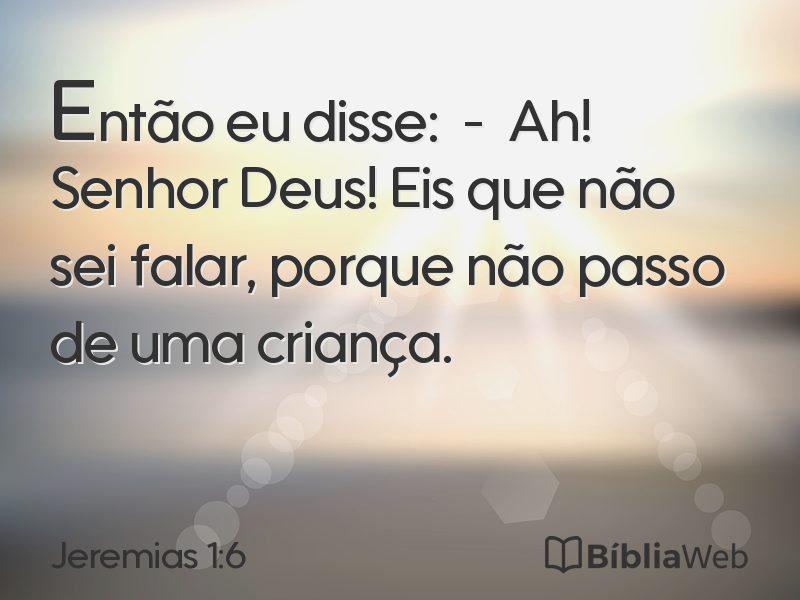 Jeremias 1:6 em imagem para compartilhar
