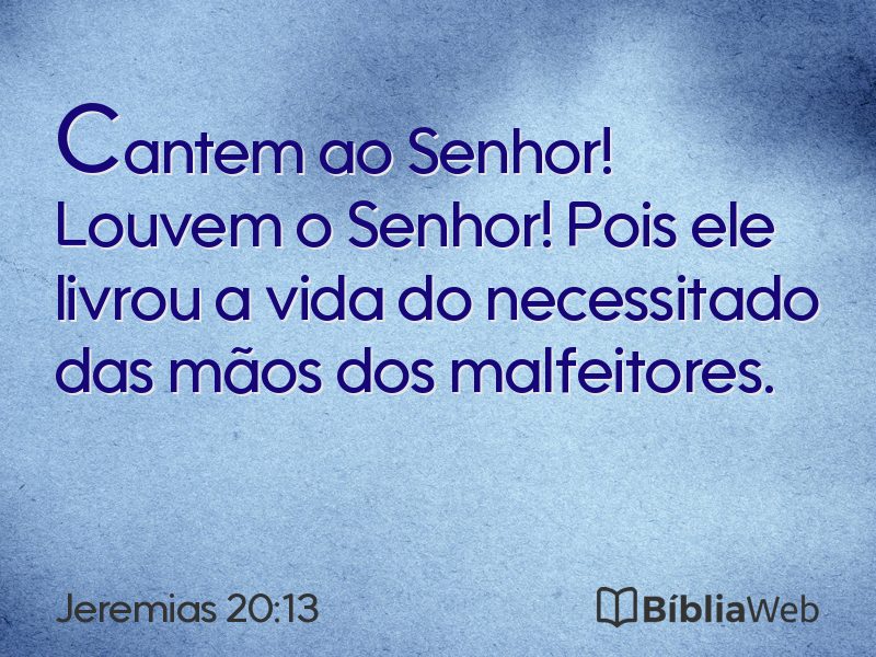Jeremias 20:13 em imagem para compartilhar