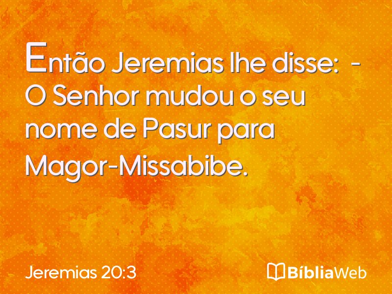 Jeremias 20:3 em imagem para compartilhar