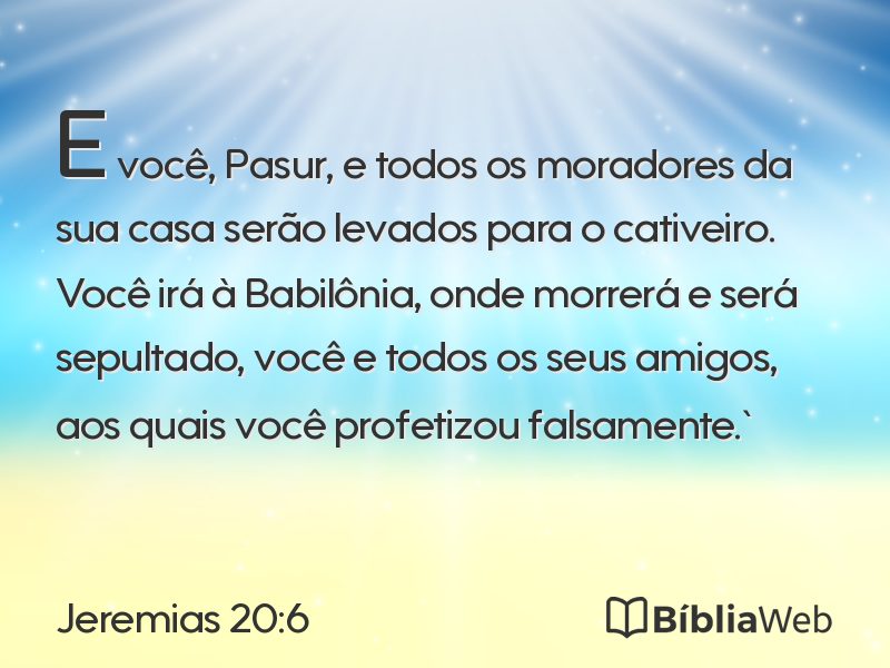Jeremias 20:6 em imagem para compartilhar