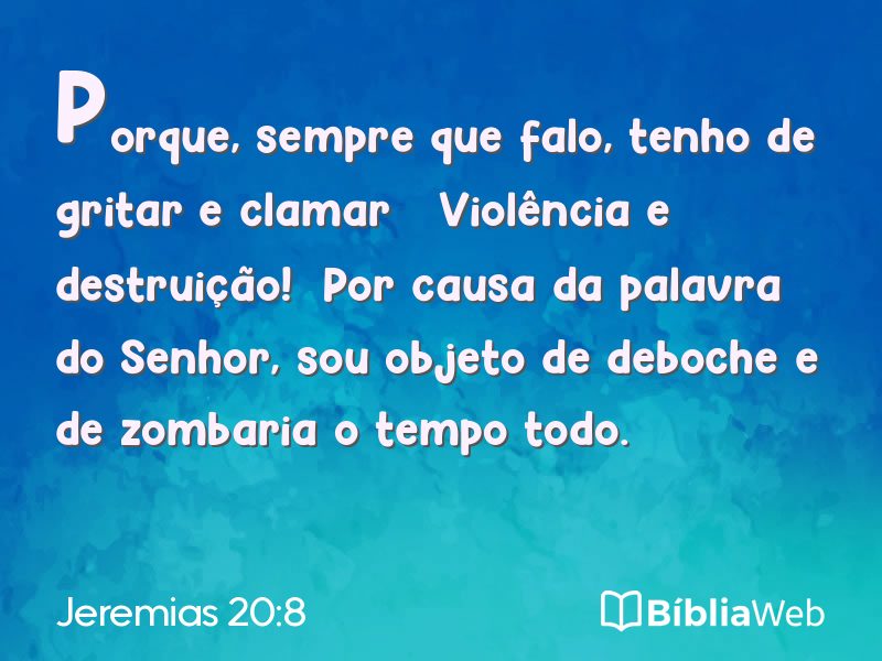 Jeremias 20:8 em imagem para compartilhar