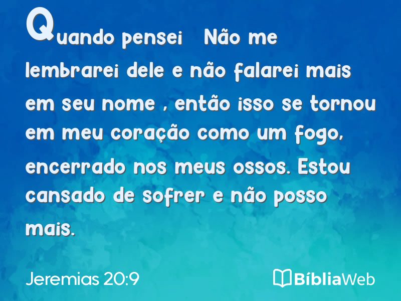 Jeremias 20:9 em imagem para compartilhar