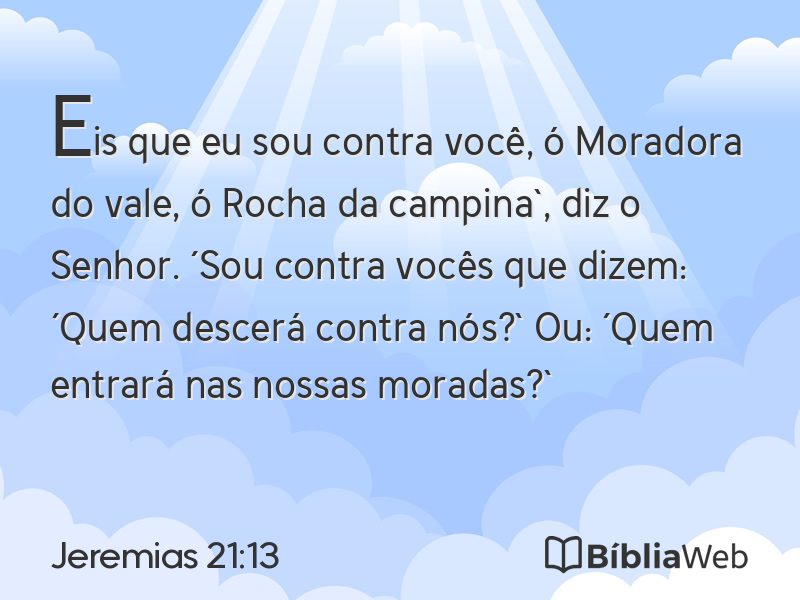 Jeremias 21:13 em imagem para compartilhar