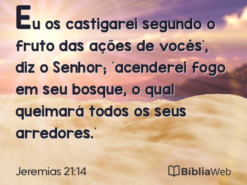 Jeremias 21:14 em imagem para compartilhar