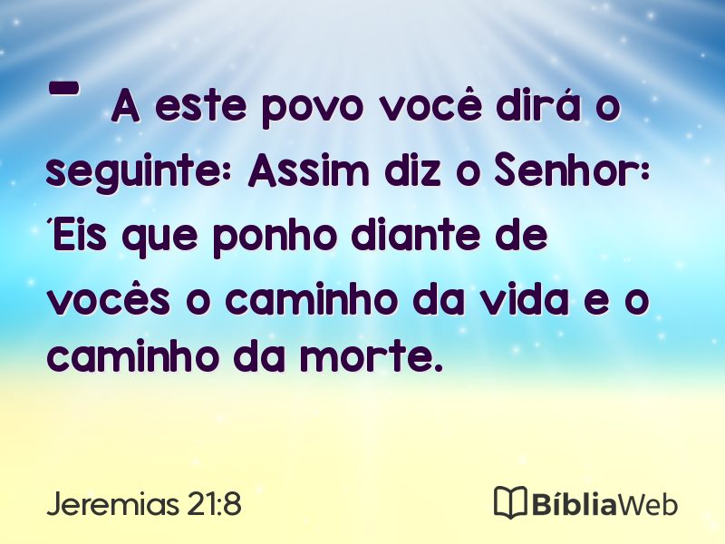 Jeremias 21:8 em imagem para compartilhar