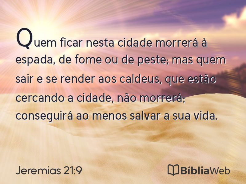 Jeremias 21:9 em imagem para compartilhar