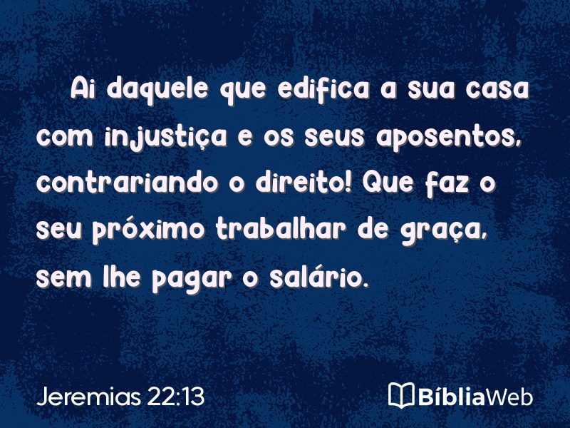 Jeremias 22:13 em imagem para compartilhar
