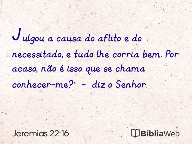 Jeremias 22:16 em imagem para compartilhar