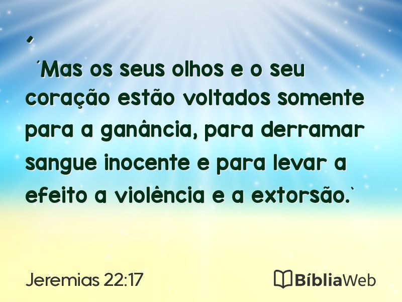 Jeremias 22:17 em imagem para compartilhar