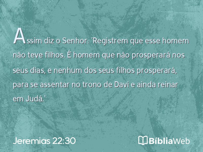 Jeremias 22:30 em imagem para compartilhar