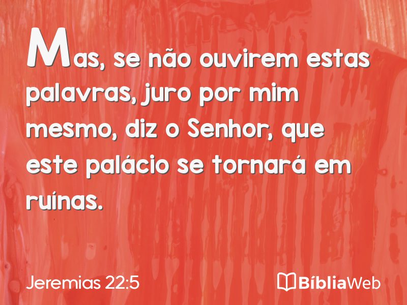 Jeremias 22:5 em imagem para compartilhar