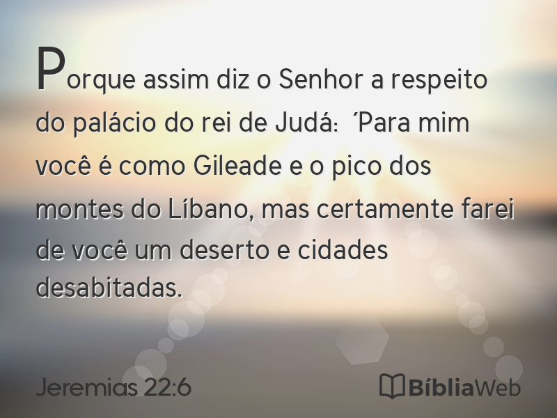 Jeremias 22:6 em imagem para compartilhar