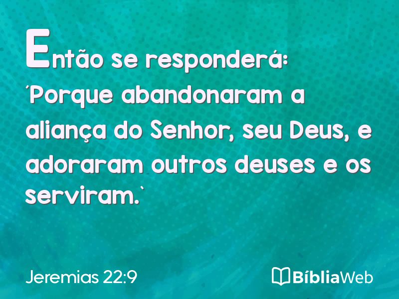Jeremias 22:9 em imagem para compartilhar