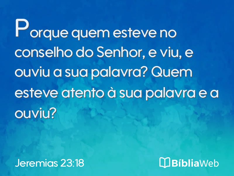 Jeremias 23:18 em imagem para compartilhar
