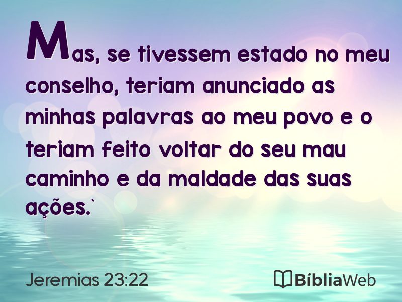 Jeremias 23:22 em imagem para compartilhar