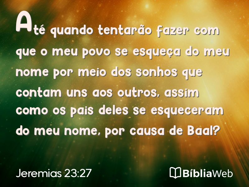 Jeremias 23:27 em imagem para compartilhar