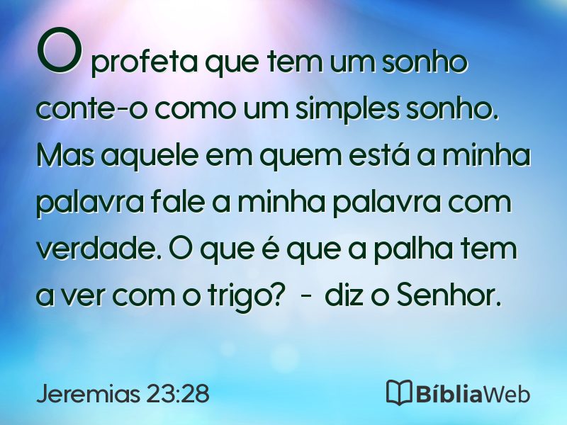 Jeremias 23:28 em imagem para compartilhar