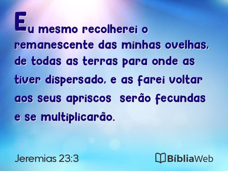 Jeremias 23:3 em imagem para compartilhar