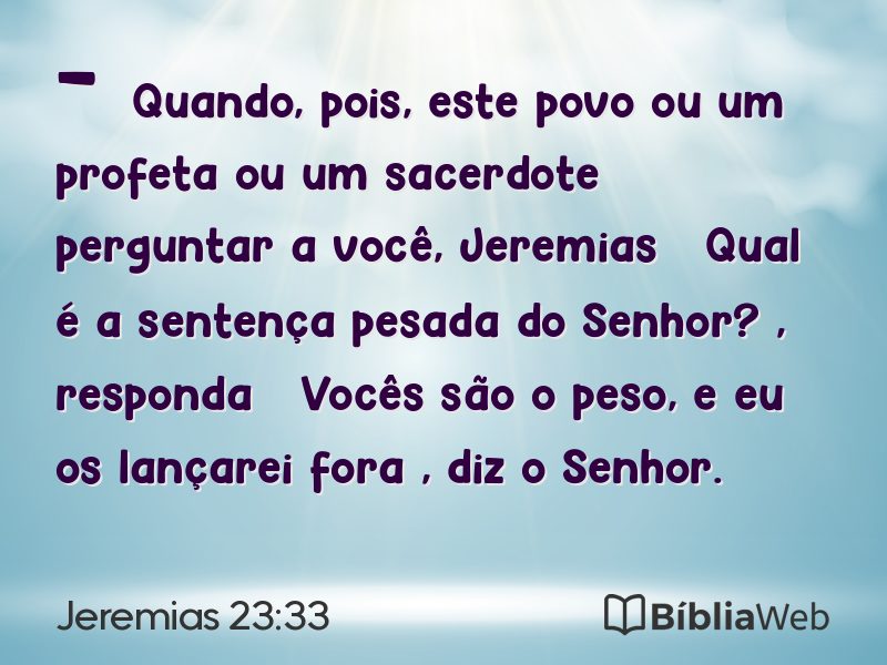 Jeremias 23:33 em imagem para compartilhar