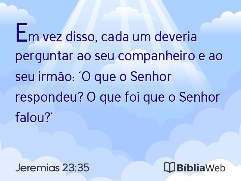 Jeremias 23:35 em imagem para compartilhar
