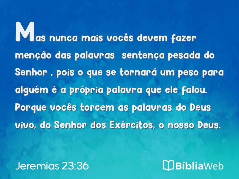 Jeremias 23:36 em imagem para compartilhar