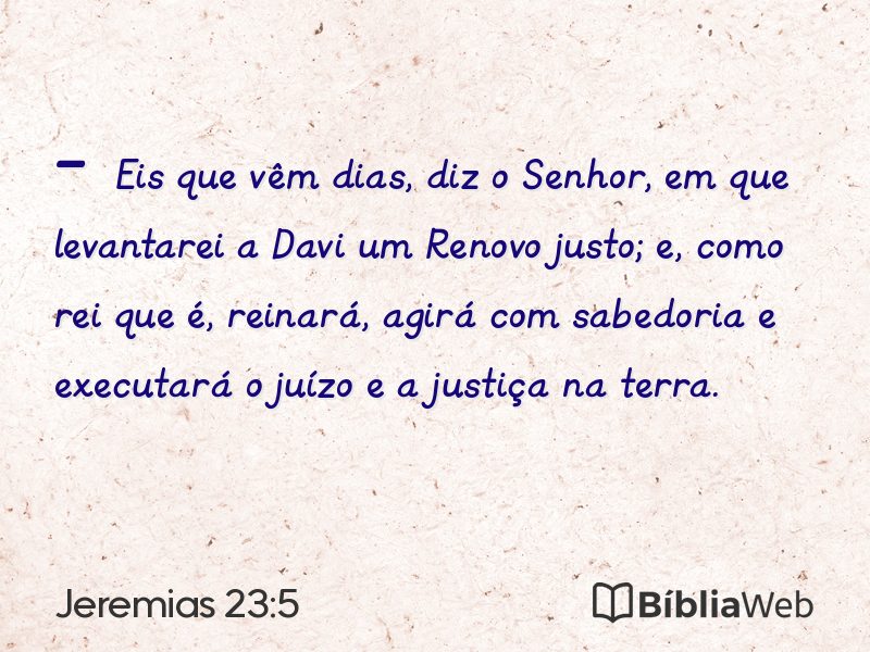 Jeremias 23:5 em imagem para compartilhar