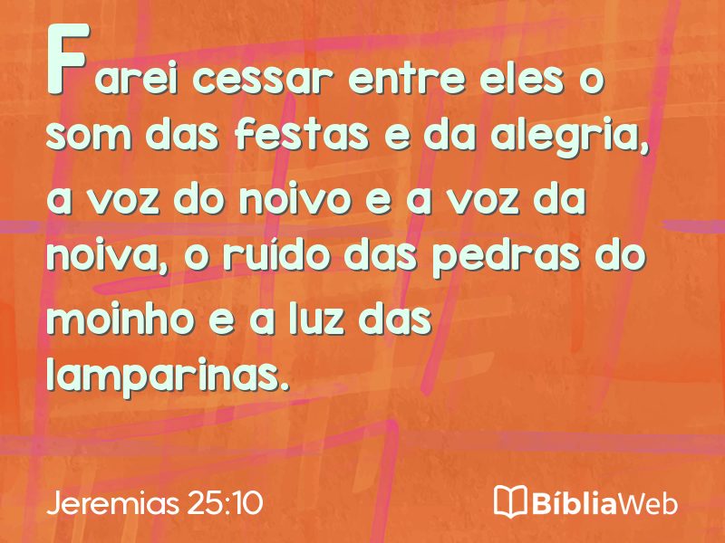 Jeremias 25:10 em imagem para compartilhar